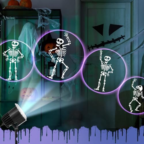 Halloween Projector Light with LED Film Slides, Dance Skeleton - Image 6