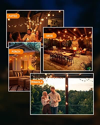 Svater Outdoor String Lights Waterproof 100 FT for Outside Patio 52 Bulbs - Image 6