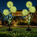 MorTime 2 Pack Solar Garden Outdoor Lights, with 6 Dandelion Flower Design Lights for Patio Garden Backyard Holiday Yard Party Wedding Outdoor Spring Decor, Warm White by MorTime