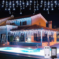 JMEXSUSS 38.8ft 400 LED White Icicle Lights for Outside by JMEXSUSS