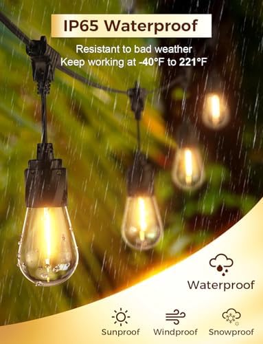 XMCOSY+ Outdoor String Lights, 120FT Patio Lights with 42 LED Bulbs - Image 2