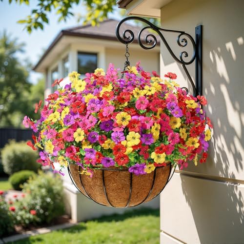 Alupssuc 96 Bundles Artificial Flowers for Outdoors Decoration, UV Resistant Silk Faux Daisy Flora Spring Fake Plastic Plants Greenery for Outside Indoor Yard Home Porch Window Box Decor, Mix 4 Colors - Image 6
