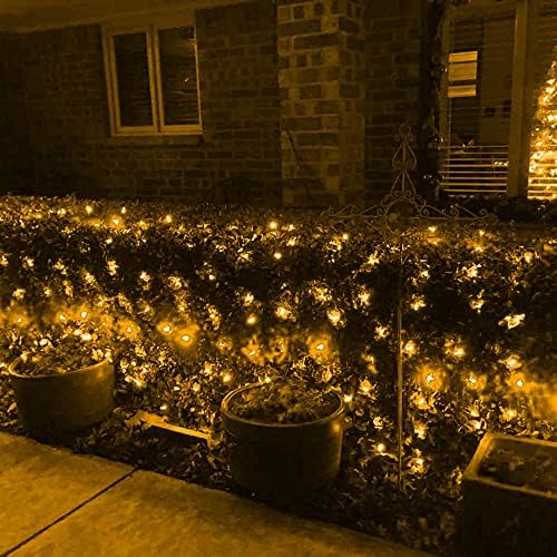 Dazzle Bright Christmas 200 LED Net Lights, 9.8FT x 6.6FT Green Wire Connectable Mesh Lights with 8 Modes, Christmas String Lights for Xmas Indoor Outdoor Garden Party Decorations (Warm White) - Image 6