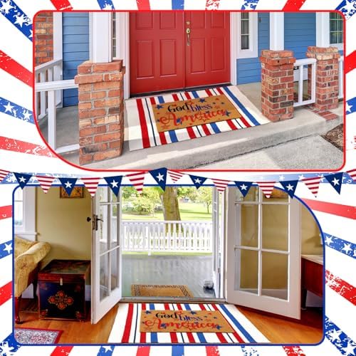 Duraaamo 2 Pcs Veterans Day Welcome Doormat Outdoor, Non-Slip - Image 6