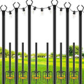SINLEY 6 Pack String Light Poles,10 Ft Metal Poles with Fork for Outdoor String Lights,Outdoor Light Poles with Fork,Poles/Post/Stand for Outside,Patio,Deck,Backyard,Garden Wedding,Party by Unknown