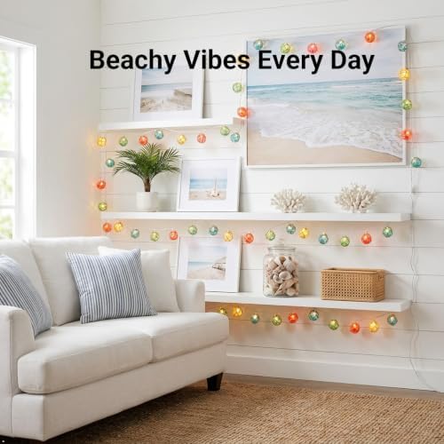 Brillarlights Nautical Fishing Float String Lights, Coastal Themed Buoy Lights Set of 10 Multicolor String Lights for Christmas Trees Decor and Tiki Patio Decorations - Image 4