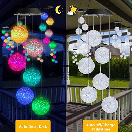 Toodour Solar Wind Chime, Color Changing Ball Wind Chimes Gifts for Mom - Image 2