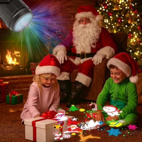 Christmas Projector Lights Outdoor Indoor,Christmas LED Lights Projector with Christmas Decorative Patterns for Indoor Outdoor Window, Ground, Roof, Wall, Holiday Projector for Xmas - Image 4