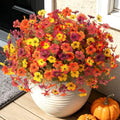 Ammyoo Artificial Fall Mums Flowers 12 Bundles Outdoor Fake Plants by Ammyoo