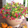HyeFlora Artificial Faux Outdoor Flowers Plants for Summer Outside Decoration, 14 Bundles Fake Silk Colorful Daisy Ferns UV Resistant Realistic for Front Door Porch Planter Patio Yard by HyeFloraartificialflowers