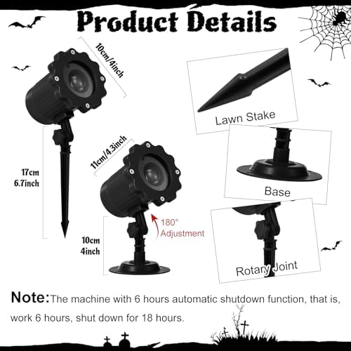 Treela Cute Ghost Projector Light Outdoor Halloween Decoration, Dynamic - Image 2