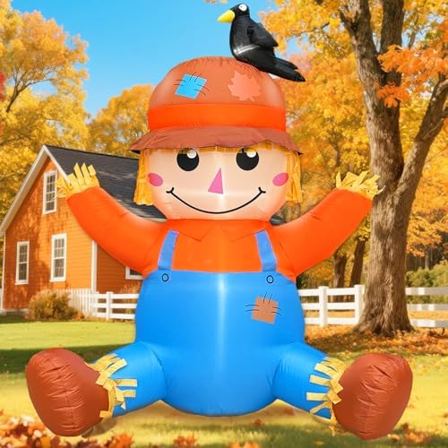 4FT Fall Thanksgiving Inflatables Outdoor Decorations with Built-in LEDs by TURNMEON