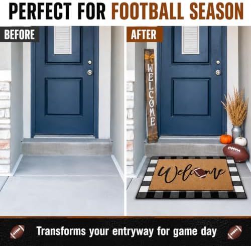Tinideya 2 Pcs Welcome Football Layered Doormat Set - Image 7