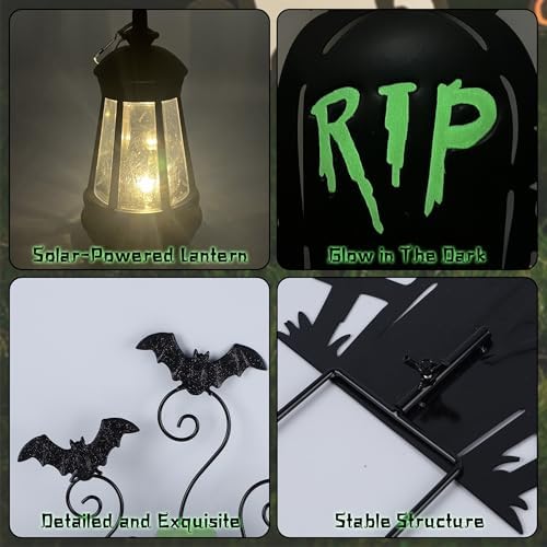 Prsildan Halloween Decorations Outdoor 3 Pack Metal Witch Yard Stakes - Image 4