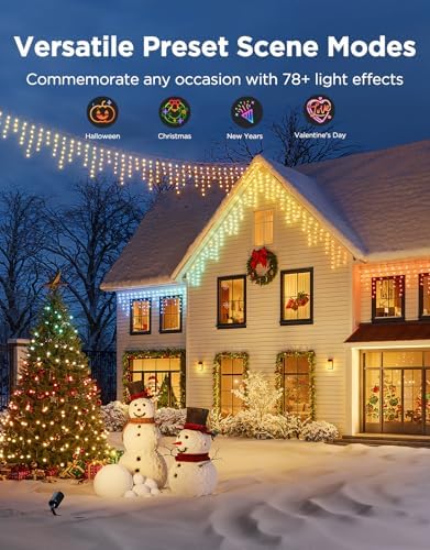 Govee Icicle Lights, Smart RGBIC Christmas Lights for Outside - Image 2