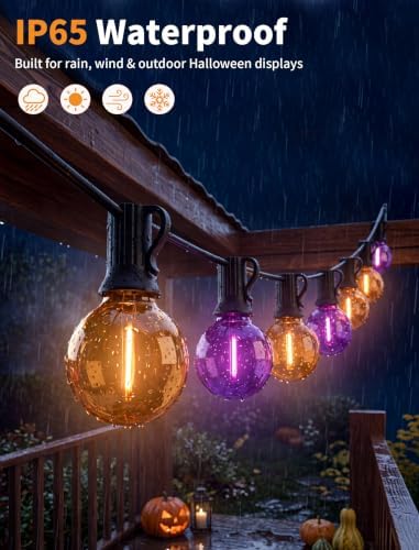 Abeja Halloween G40 LED String Light, Orange Purple Lights Outdoor - Image 4