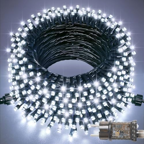 JMEXSUSS 200 LED White Christmas Lights Outdoor, 66ft String Lights Plug in by JMEXSUSS
