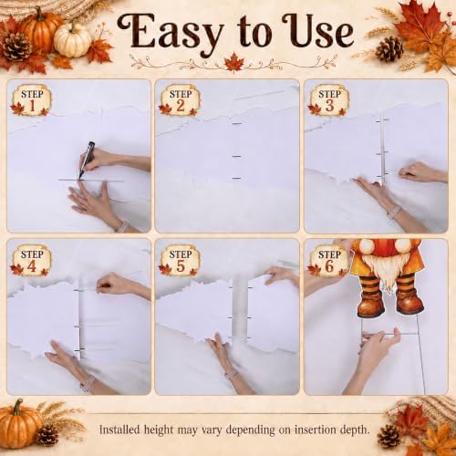 3 Pcs Fall Yard Decoration Autumn Gnome Yard Sign Stakes Outdoor Lawn Decor - Image 4