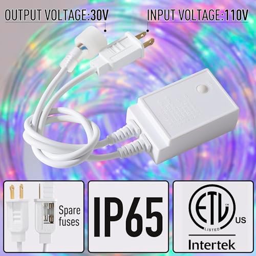 100ft Rope Lights For Outside, Connectable & Flexible Tube Lights with 8 Modes Controller,Waterproof Multicolor LED Rope Lighting for Deck,Garden,Pool,Patio,Bedroom,Indoor & Outdoor Landscape Lighting - Image 2