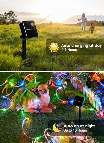 Brightown 2 Pack Total 78FT 200LED Solar Rope Lights, Multicolor - Image 4