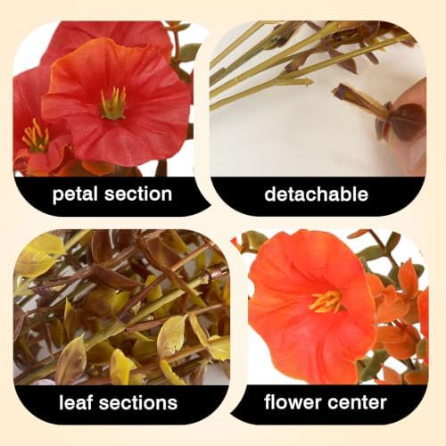 12 Bundles Artificial Fall Flowers Outdoor UV Resistant Autumn Decor - Image 6