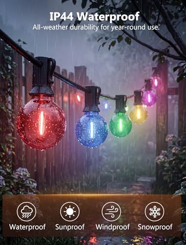 25FT G40 LED Multicolor Christmas String Lights Outdoor, 25 Globe Bulbs - Image 3