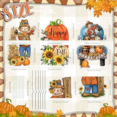Fall Yard Signs Happy Fall Pumpkin Yard Signs with Stake for Thanksgiving - Image 3