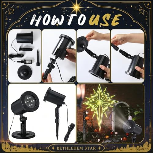 Bethlehem Star Christmas Projector Light, Waterproof 180° - Image 2