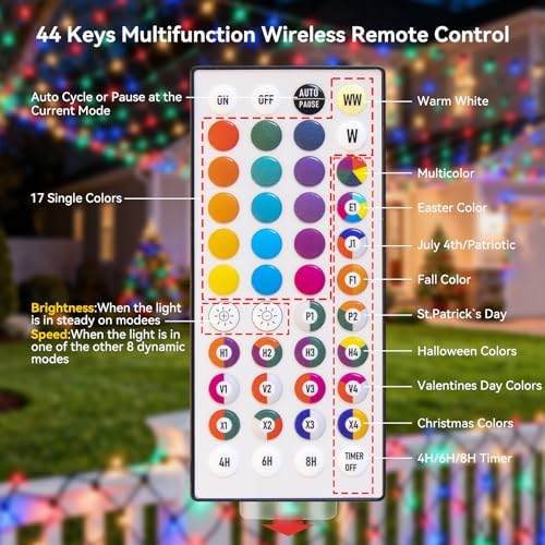 Obrecis Christmas Outdoor Net Lights, 204 LED 35 Color Changing Mesh Lights, 9.8 ft x 6.6 ft Waterproof Connectable Multicolored String Lights for Bushes Xmas Tree Wedding Party Home Decor - Image 6
