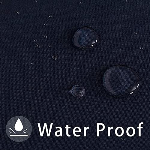 LUSHVIDA Square Outdoor Tablecloth with Umbrella Hole 60x60 Inch Navy - Image 4