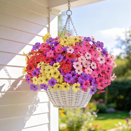 AmyHomie 20 PCS Artificial Flowers for Outdoors, UV Resistant Fake Plants - Image 2