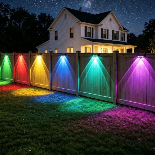 Solar Fence Lights Outdoor,Solar Powered Wall & Deck Lights 8 Pack - Image 2
