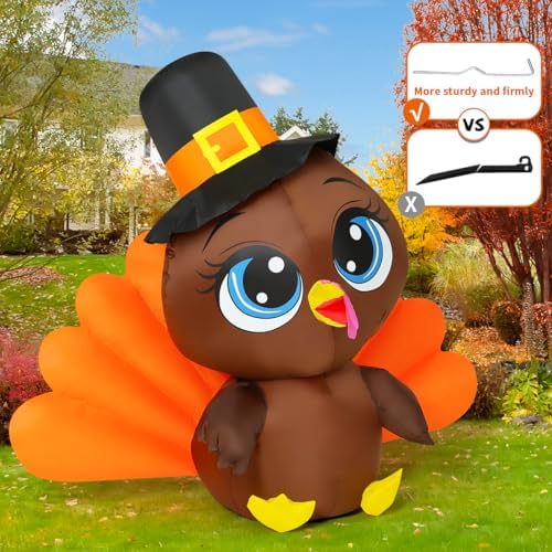 COMIN 5.4 FT Thanksgiving Turkey Inflatables Outdoor Decorations - Image 5