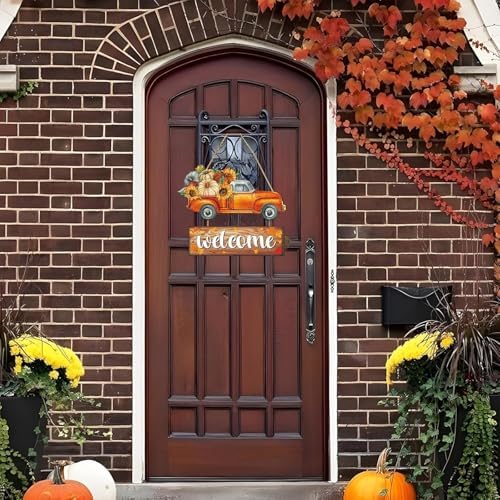 Fall Thanksgiving Door Sign, Wooden Harvest Decorations, Indoor Outdoor Farmhouse Porch Decor (2) - Image 3