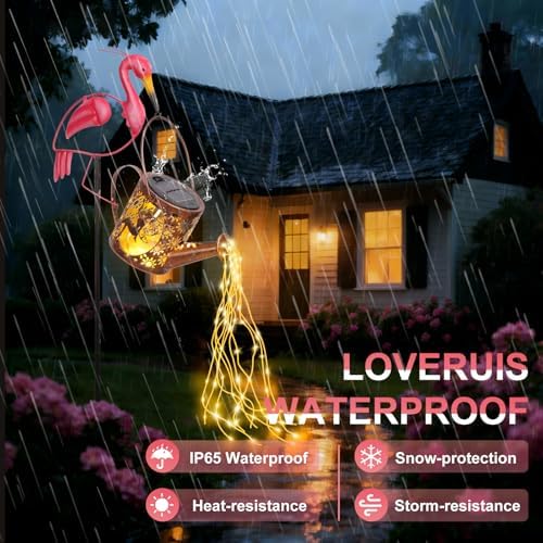 Pink Flamingo Decor Gifts for Women Solar Lantern for Outdoor Garden Yard - Image 2