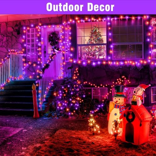 Nisocy 100FT Purple and Orange Halloween String Lights - Image 7