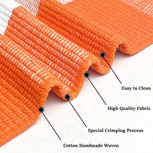 KILOCOCO Halloween Buffalo Plaid Rug 3x5 ft Orange and White Front Door Rug - Image 3