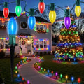 Brightown C9 Christmas String Lights Outdoor - 25.7 Feet 20 LED Christmas Pathway Lights with 20 Stakes Connectable Waterproof for Driveways Xmas Holiday Patio Decoration, Multicolored by Brightown