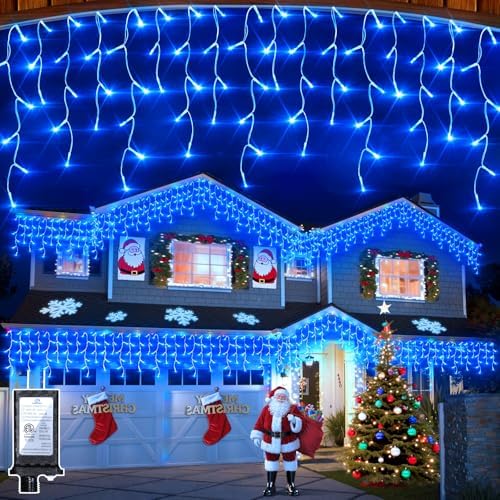 504 LED 50FT Christmas Lights, 112 Drops Icicle Lights with 12 Modes by XIKENGSHQ