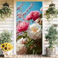 Front Door Covers Decorative, Spring Flower Design Door Curtain 70.8 x 35.4 Inch for Porch Outdoor Indoor Home Decor (Colorful-251) by AOHMPT