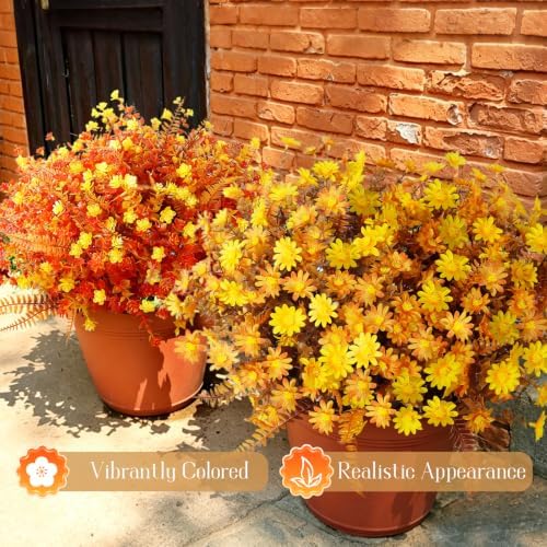 Artificial Fall Flowers for Outdoors,36 pcs Faux Outdoors Plants Realistic Artificial Autumn flower UV Resistant for outside Look Real Fake Plants for Thanksgiving Porch Decor Window planters wedding - Image 5