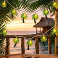 Palm Tree Lights 12FT 20 LED Outdoor String Lights, 2700K Warm White UL Listed Hanging Fairy Lights, Connectable Summer String Lights for Tropical Party, Beach, Patio, Garden, Pool Party Decor by Cbebew