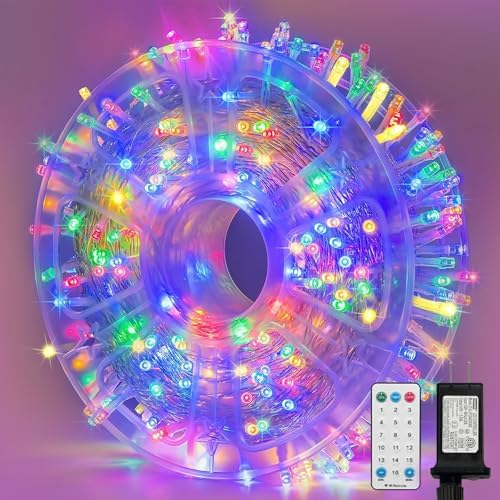 LAMPHOME Color Changing String Lights Plug in, 165Ft 500LED Warm White & Multicolor, Christmas & Easter String Lights Indoor Outdoor Waterproof, LED Tree Lights for Xmas Holiday Party Home Decor by ULL