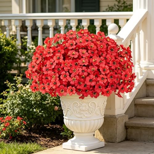 AmyHomie 20 PCS Artificial Flowers for Outdoors, UV Resistant Fake Plants - Image 6