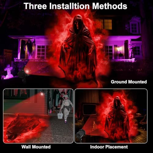 Treela Halloween Ghost Projector Light Outdoor Decoration, Red, Dynamic - Image 5