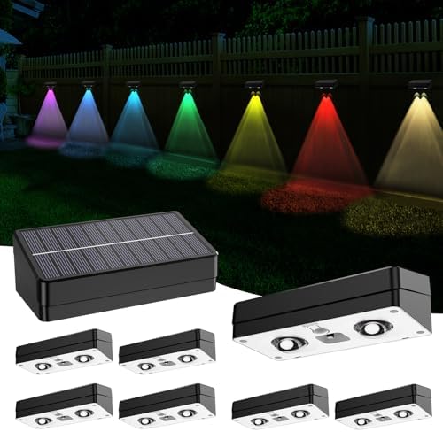 Solar Fence Lights Outdoor Waterproof LED, RGB Fence Solar Lights by ZSYIQIXI