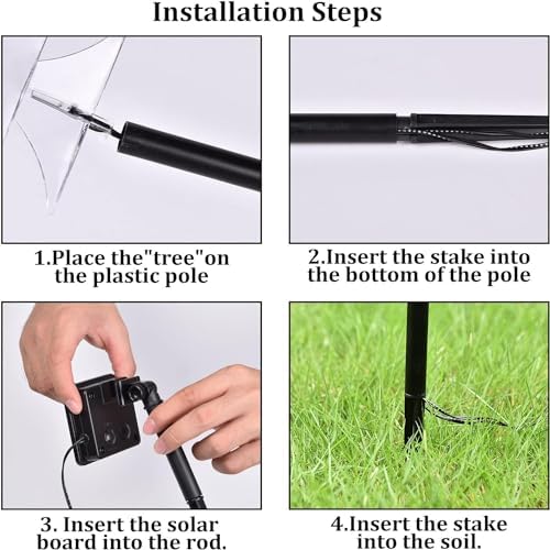 Christmas Solar Pathway Lights Outdoor, Waterproof Christmas Tree Garden Lights with 2-Lighting Modes, Set-of-5 Walkway Solar LED Lights for Yard Lawn Patio Landscape Wedding Decorations(Warm White) - Image 7