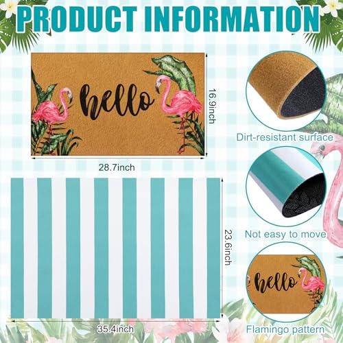 Tinideya 2 23.6 X 35.4 Inches Hello Flamingo Brown Green White - Image 2