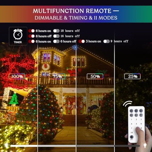 JMEXSUSS 360 LED Net Christmas Lights, Warm White to Multicolor - Image 5