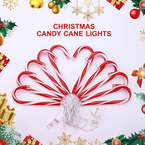 10 Pack Candy Cane Pathway Lights, Light Up Outdoor Christmas Decoration - Image 3